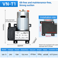 Small DC 12v/24v -81Kpa Electric Diaphragm Vacuum Pump Mini Vacuum Pump Suction Vacuum Pump VN-T1
