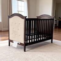 Multifunctional Modern Sleeping Boy Brown Soft Kids Crib Wooden Baby Bed for Baby 0-3 Years