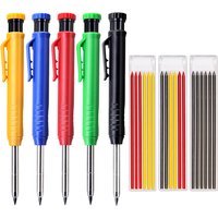 Solid Carpenter Pencil Set Woodworking Tools Mechanical Pencil 3 Colors Refill Construction Job Tools Carpentry Marking Scriber