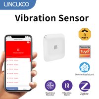 Lincukoo tuya zigbee 3.0 Vibration Sensor smart Tiny Sensor For Home assistant ZIGBEE2MQTT detecting doors windows and safes
