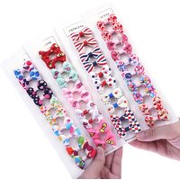 10pcs Easy-on Dog Hair Clips Diverse Styles Ribbon Hair Bows For Small Dogs Puppy Grooming Supplies 5 Pairs Pet Dog Accessories