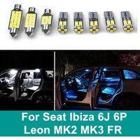 For Seat Leon MK2 MK3 1P 5F FR Ibiza 6J 6P MK5 Car LED Bulbs Interior Dome Reading Lamp Vanity Mirror Trunk Lights Accessories