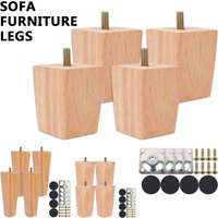 4 Stücke 6/10/15 cm Massivholz Möbelfüße Sofa Schränke Beine Quadrat Bett Tisch Stuhl Ersatzfüße Wohnmöbel Zubehör