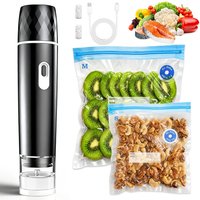 Food Vacuum Sealer, 60KPA Powerful Suction Handheld Vacuum Sealer Machine, Rechargeable for Meal Prep, Camping & RV Travel