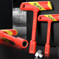 LAOA VDE T-shape Socket Wrench CR-V 4-14mm Hex Key 58HRC Insulated Hexagon Screwdriver Socket Spannner 1 Pc