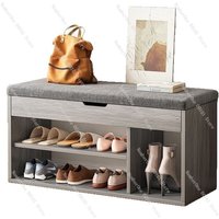 Shoe Cabinet Entryway Bench Modern Style Storage Organizer Small Apartment Household Hallway Soft Upholstered Seat Dual Use Shoe