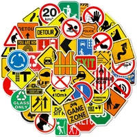 50PCS Urban Street Signs Stickers - Graffiti-Style Warning Decals for Skateboard, Water Bottle & Tech DIY
