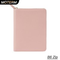Moterm Genuine Pebbled Grain Leather B6 Zip Cover with Top Pocket Cowhide Planner Zipper Notebook Organizer Agenda Journal Diary