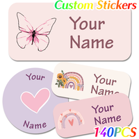 140pcs Custom Name Stickers, Waterproof Personalized Labels for Bottles, Lunch Boxes, Bags & Everyday Items
