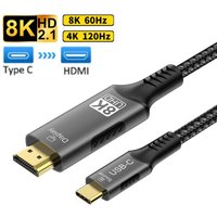 8K USB C to HDMI 2.1 Cable Adapter 8K 60Hz USB Type C to HDMI Cable Thunderbolt 3 Compatible with MacBook Pro IPad pro Laptop