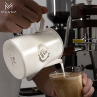 MUVNA Milk Pitcher 350/450ml,Coffee Accessories, Professional Barista Espresso Milk Frother Jug for Latte Art,Frother for Milk