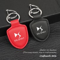 Leather Car Emblem Pendant Keychain Key Ring Accessories For DS SPIRIT DS3 DS4 DS4S DS5 5LS DS6 DS7 DS9 WILD RUBIS E-Tense DIVIN