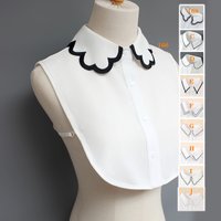 1 piece of decorative fake collar for women, versatile fake collar, exquisite shirt fake collar, base layer with embroidery, sui