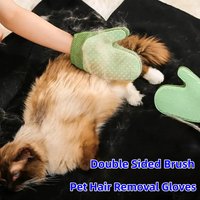1pc New Pet Grooming Gloves Hair Removal Massage Gloves, Cat Dog Double Sided Brush Massage Tools Shower Gloves
