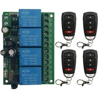 Smart Multiple AC110V 220V 433 MHz 4CH 4 Channel Wireless Radio Relay RF Remote Control Switch Receiver+Transmitter For garage