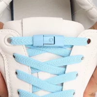 2Pair Colorful No-Tie Elastic Flat Shoelaces with Press Metal Lock for Sneakers - Shoestrings Accessories That Last