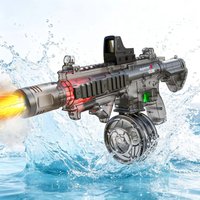 Simulated Firing Electric Water Gun for Children Led Light Flashing Kids Automatic Water Blasters with Smoke Summer Outdoor Toys