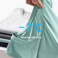 Summer Ice Silk Men Vest 2026 Thin Breathable Lightweight Gym Sports Wear Loose Men Tank Top T Shirt Fashion Outerwear Cycling