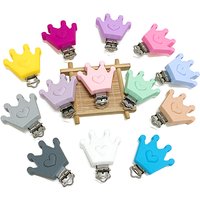 3pcs Silicone Crown Pacifier Clip Pacifier Chain Holder Soother Nursing Clips BPA Free Pacifier Chain Accessories