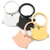 10Pcs Customizable Cute Pet Stainless Steel Tag Key Ring Pendant Charm Anti-Lost Collar Accessories