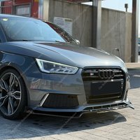 For Audi S1 8X 2015-2018 Facelift Gloss Black ABS Front Bumper Lip Spoiler Splitter Diffuser Canards Bodykits Tuning