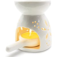 Tea Light Candle Holder Ceramic Wax Warmer Decoration for Living Room Balcony Patio Tabletop Decorations Black