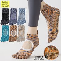 1Pair Professional Split Toe Pilates Socks Ventilated Arch Support Thin Summer Socks Non-Slip Breathable for Barefoot Exercises