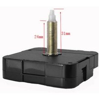 AB47-2Set 31MM Long Shaft Quartz Clock Movement Mechanism DIY Clock Mechanism Repair Kit Mechanism Replacement Parts (Black)