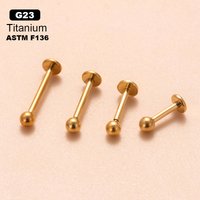 16G Hypoallergenic Titanium Cartilage Helix Piercing Jewelry, 6mm / 8mm / 10mm / 12mm Bar Nose Stud for Sensitive Skin