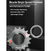 AliExpress SKEACE Bicycle Single Speed Flywheel 14T/15T/16T/17T/18T Aluminum Alloy Fixed Gear Bike Cassette Track Bicycle Cassette Parts