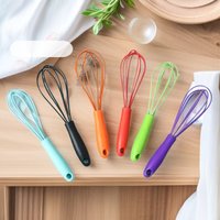 Kitchen mini silicone manual egg beater, egg mixer, baking tool, new plastic handle egg beater