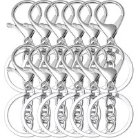 12PCS Metal lobster clasp with chain swivel spring hook with key ring lobster clasp suitable for DIY crafts keychain making
