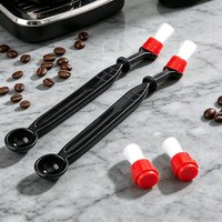 Coffee Machine Brush Cleaner with Spoon 2 in 1, Barista Espresso Machine Brush Replacement Head, Coffee Cleaning Tool