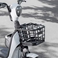 Black Bike Front Basket Detachable Plastic Bicycle Storage Basket Hollow With Lid Carrier Bag For Electric Bike/Bicycle