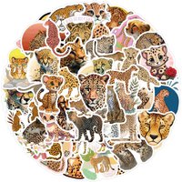 AliExpress NONE 60PCS Cheetah Sticker Cartoon Cute Cool Animal Doodle Creative DIY Refrigerator Bicycle Phone Case Waterproof Decal Toy Gift