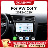 Ainavi Auto-Multimedia-Player für Volkswagen VW Golf 7 MK7 GTI 2011 2013 2015 2019 2021 Kabelloses Carplay Android Auto 4G Wifi