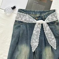 Sweet White Lace Belt for Women with Jeans Skirts Ribbon Scarf Tie Strap Belt Binding Scarf Fashion Accessories Daily Decoration