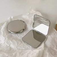 Pocket Mirror, Makeup Folding Mirror, Stainless Steel, Anniversary, Valentine'S Day, Small And Exquisite, Mom