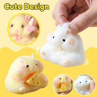 Kawaii Hamster Squeezing Fun Pig Cheese Toy Mud Feeling Squeezing Slow Decompression Toy Party Favors Gifts