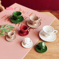 French Mini Coffee Cup And Saucer Kit for Dollhouse Afternoon Tea Scene Decoration 1:12 Scale Miniature Doll Accessories Set