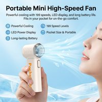 Mini Handheld Fan Portable Strong-Wind Power Long Battery Life ABS Plastic USB Rechargeable For Outdoor Office Use Pocket fan
