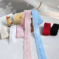 2 Yard Blue Pink Flowers Cotton Edging Embroidery Lace Ribbon Dress Clothing Sewing Accessories