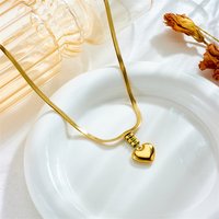 316L Stainless Steel Love Heart Pendant Necklace For Women Lady Fashion New Snake Bone Chain Neck Jewelry Party Gift