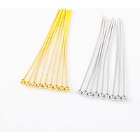 100pcs 925 Silver Ball Pins Straight Pins Findings Bendable for Earring Bracelet Jewelry Making Accessories Supplies