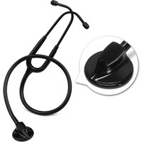 All Black Medical Cardiology Doctor Stethoscope Professional Medical Heart Stethoscope Nurse Student Medical Equipment Device