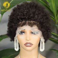 13x4 Lace Frontal 4C Hairline Afro Curly Bob Wigs Human Hair Wigs Short 4C Edges Natural Hairline Kinky Curly Wigs for Women