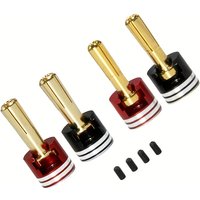 RC Part Welding-free Hard shell Metal Heatsink Bullet Plugs 4mm/5mm Set for RC Car LowPro Bullet Plugs