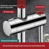 1pc No-punch Shower Head Bracket Hanging Seat Adjustable 18~25mm Lifting Rod Shower Set Accessories Nozzle Holder Fixed Base