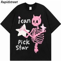 T-shirt HipHop Respzed pour hommes, Streetwear drôle, SAFHorn, Skull Modules, Seton Graphic, Japanese Tshirt, Summer, Y-Cotton