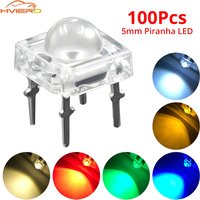 10/100X Min F5 5mm Diode Led Bulb Dome Flux Water Clear Piranha Lamp Bead DIY Emitting holiday Party Halloween Decorations Light